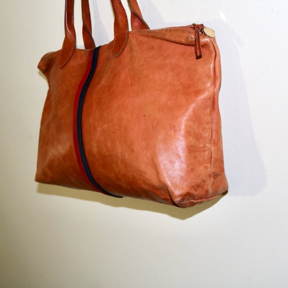 Clare V. Racer Zip-Top Tote Bag in Camel Tan - Picture 6 of 16